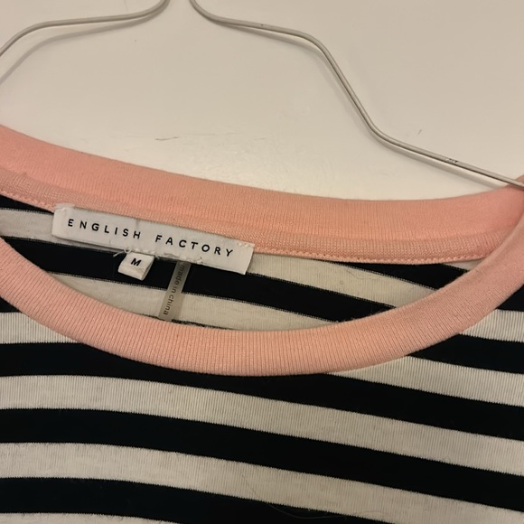 English factory long sleeve striped shirt with poof detailing on sleeve - Picture 3 of 4